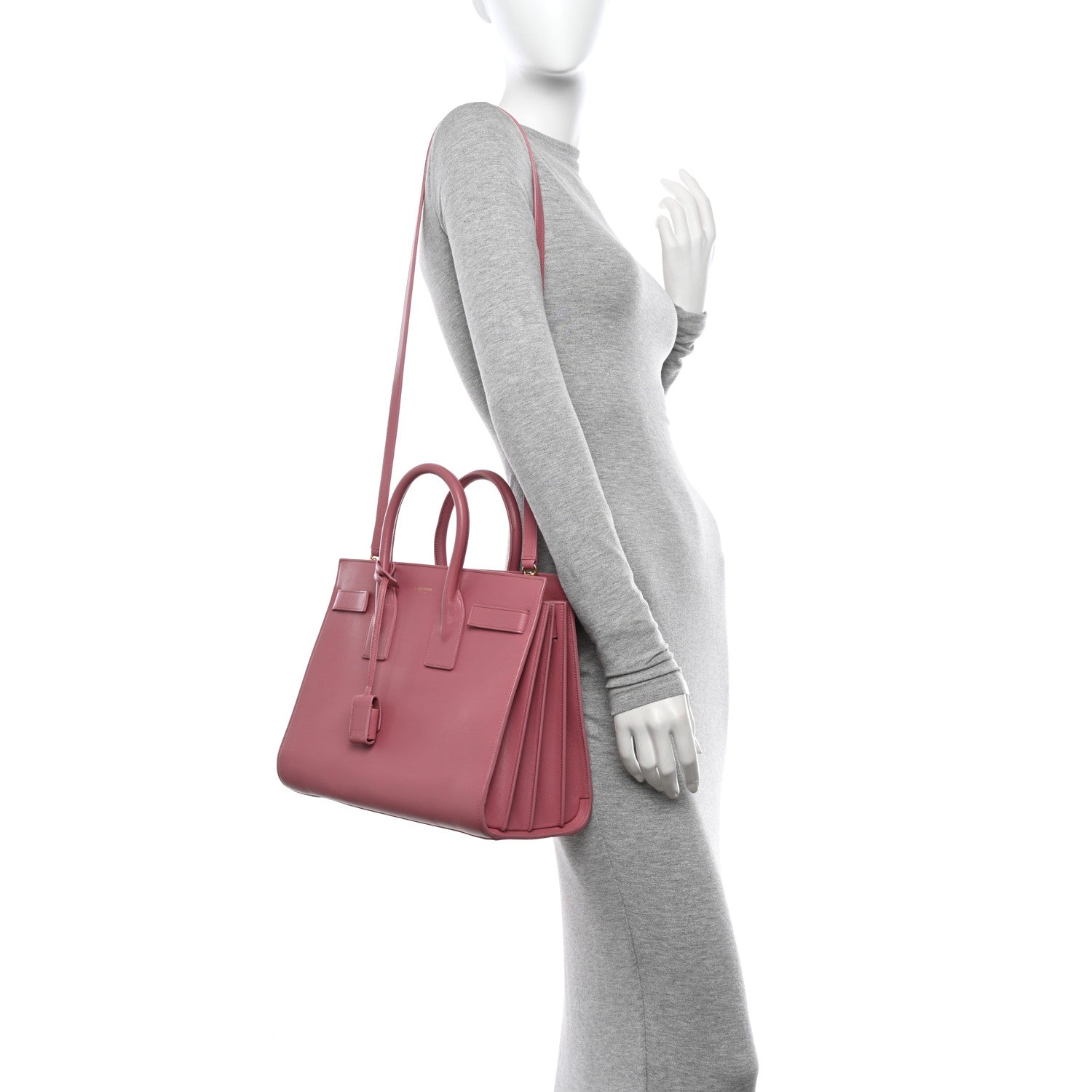 Saint Laurent Calfskin Small Sac De Jour Dark Rose 2 of 12