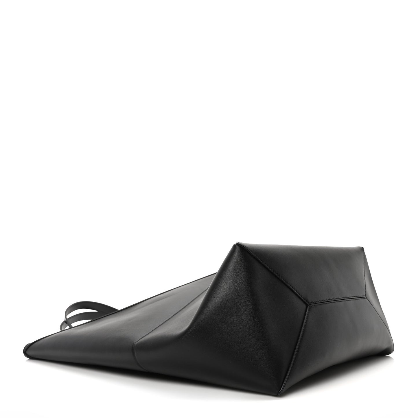 Shiny Calfskin Large Puzzle Fold Tote Black