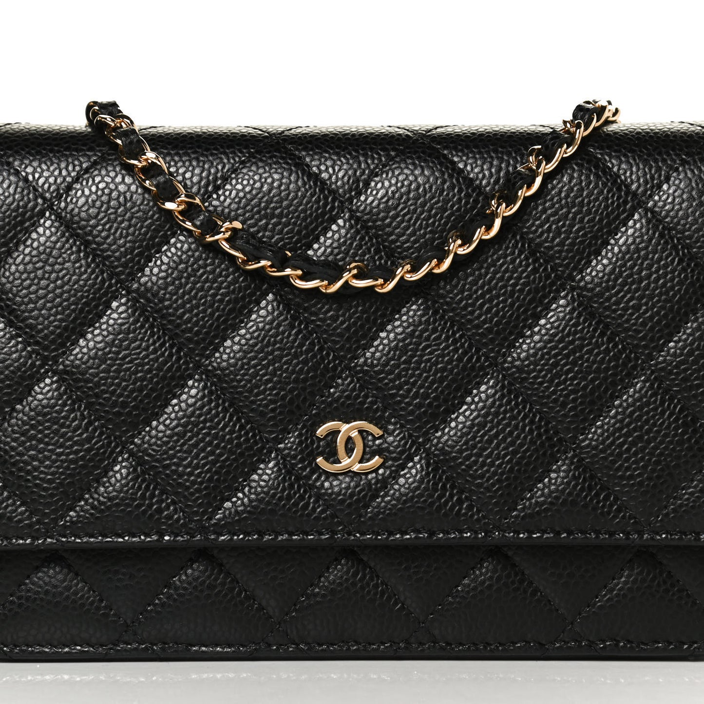 Caviar Quilted Wallet On Chain WOC Black