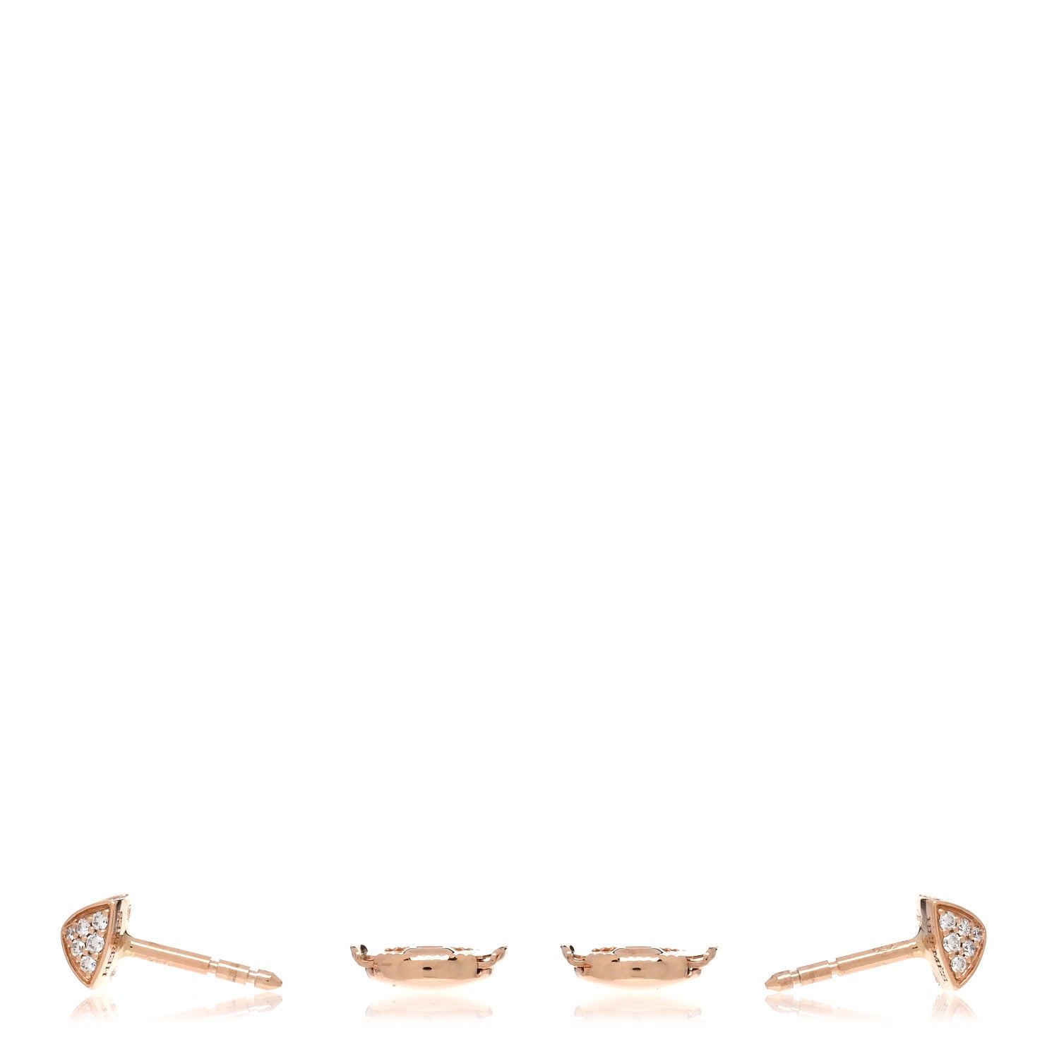 Hermes 18K Rose Gold Diamond Clou d'H Stud Earrings 3 of 5
