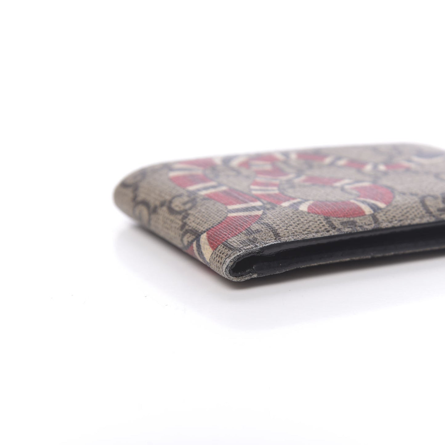 GG Supreme Monogram Kingsnake Bi-Fold Wallet Black