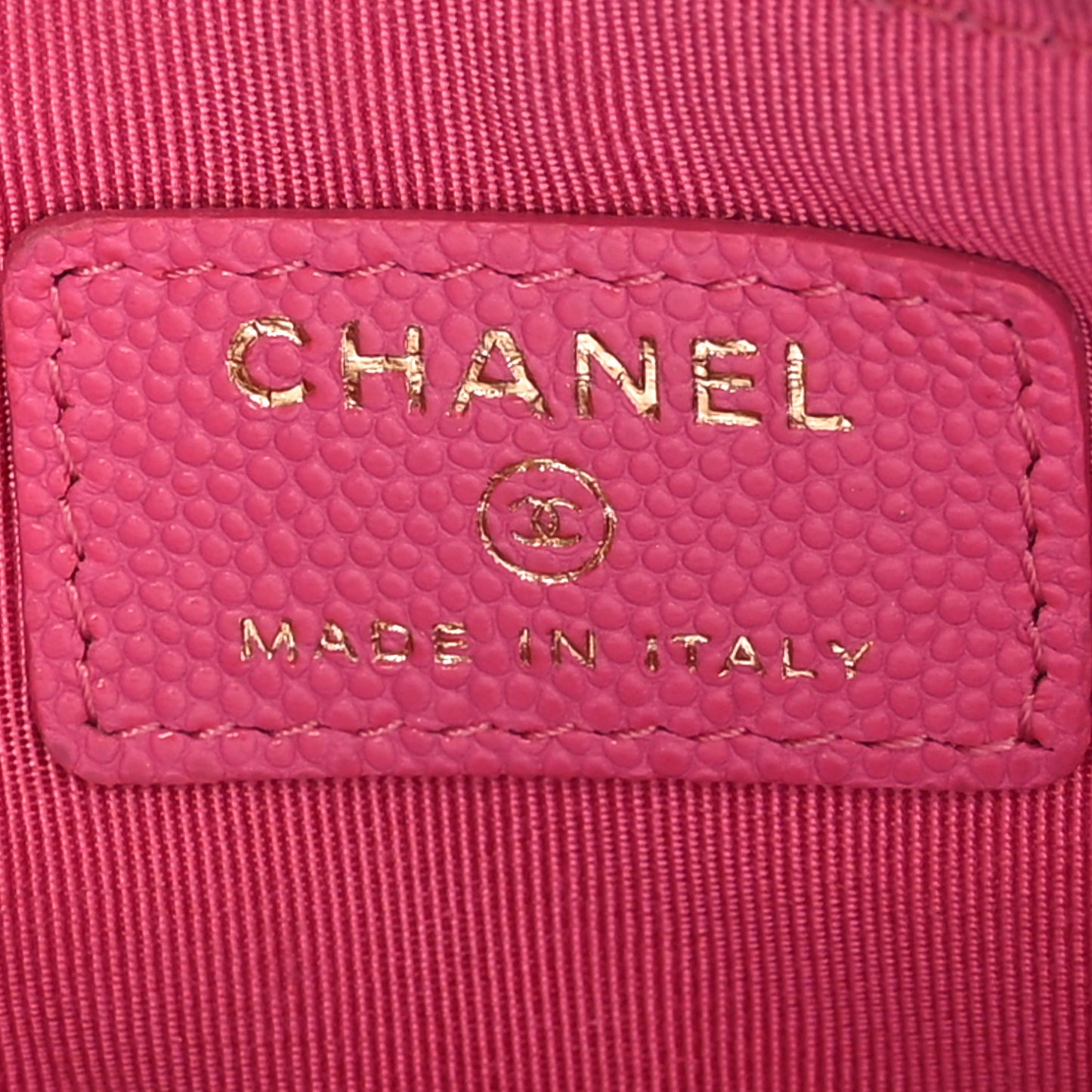 Caviar Quilted Small Cosmetic Case Pink