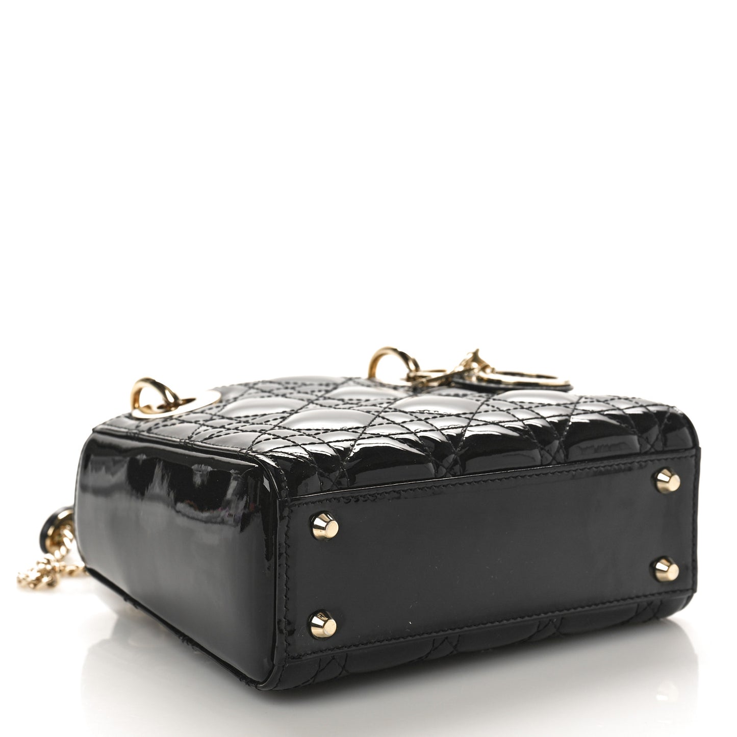 Patent Cannage Mini Lady Dior Black