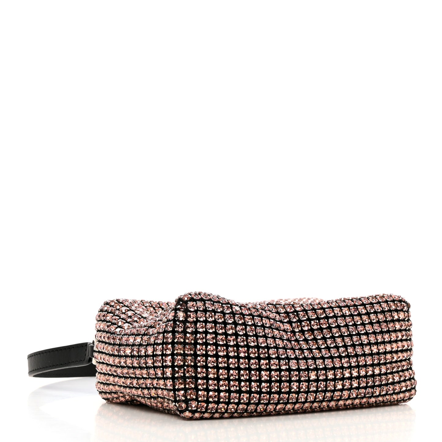 Mesh Crystal Rhinestone Mini Heiress Pouch Pink