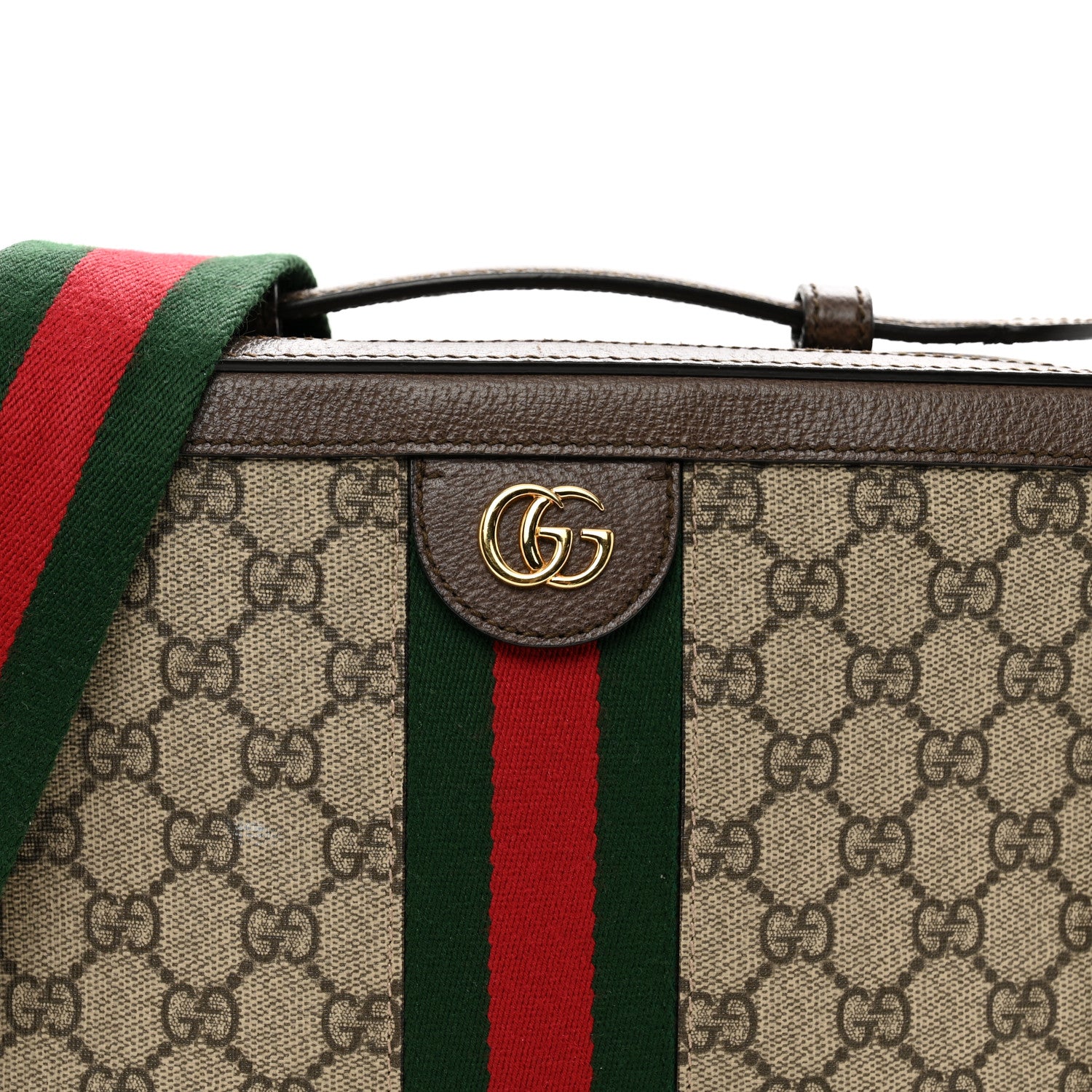 Gucci GG Supreme Monogram Web Small Ophidia Top Handle Shoulder Bag Brown 5 of 11