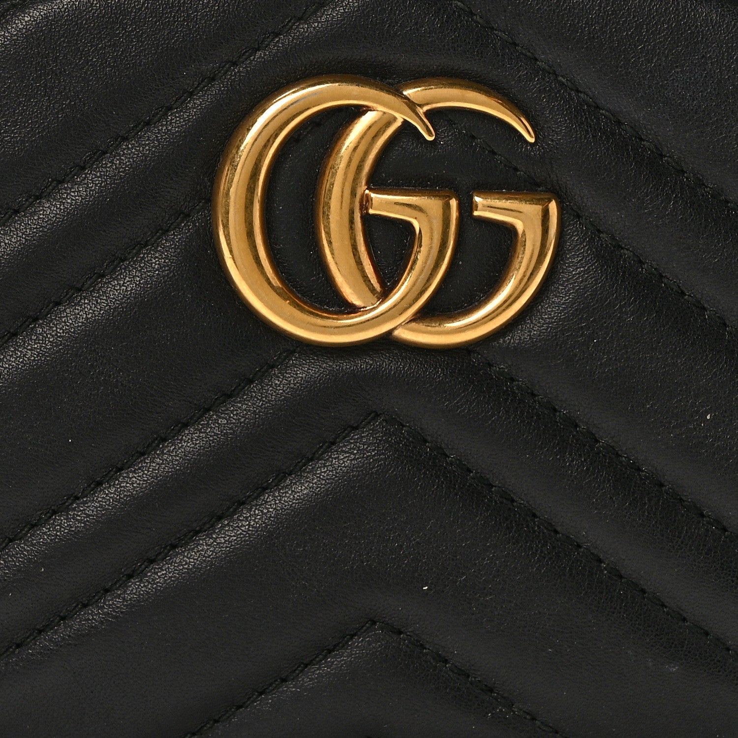 Gucci Calfskin Matelasse GG Marmont Belt Bag 85 34 Black 9 of 12