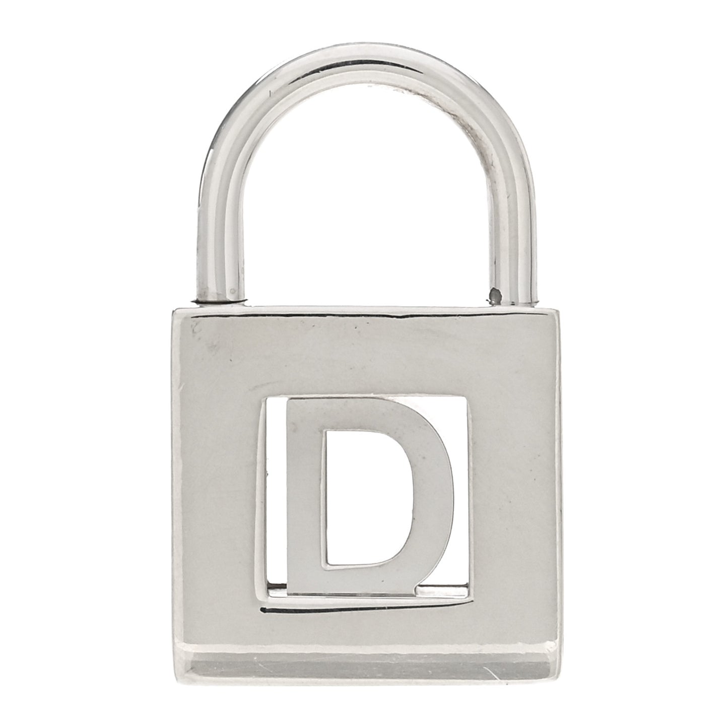 Sterling Silver Letter D Lock Charm Pendant