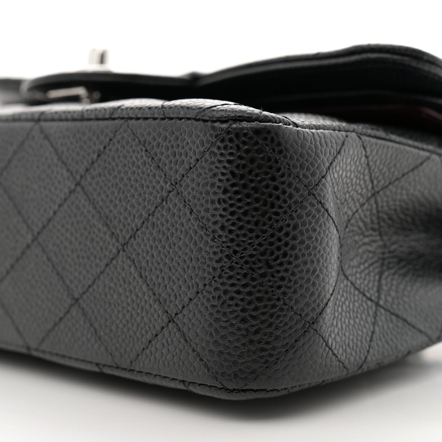Caviar Quilted Small Double Flap Black