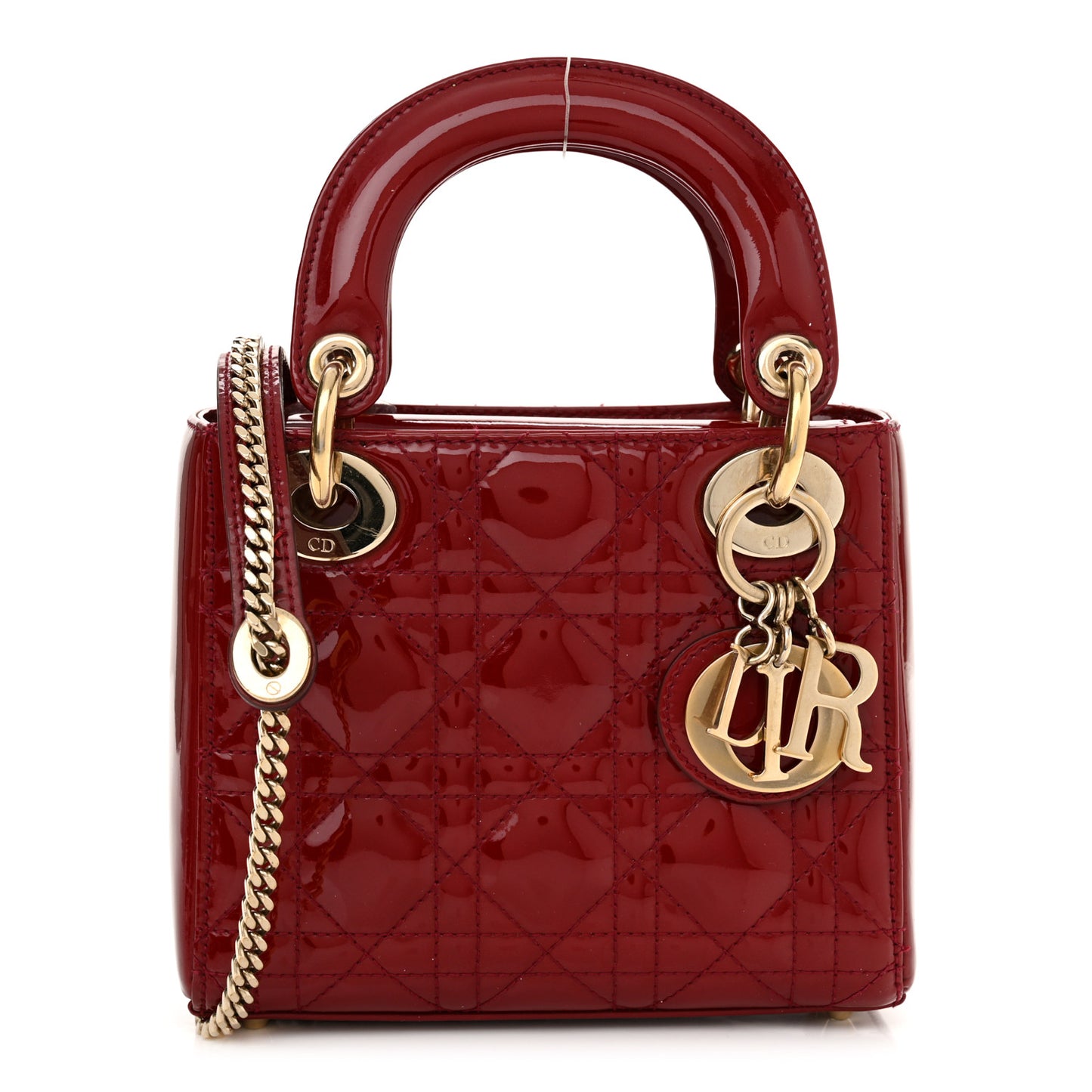 Patent Cannage Mini Lady Dior Red