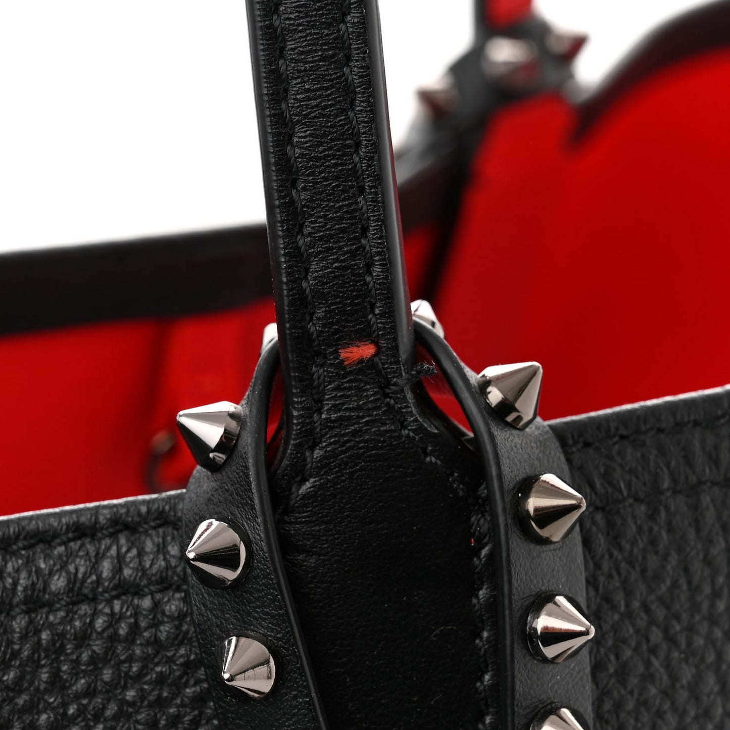 Calfskin Empire Spikes Small East West Cabata Tote Black