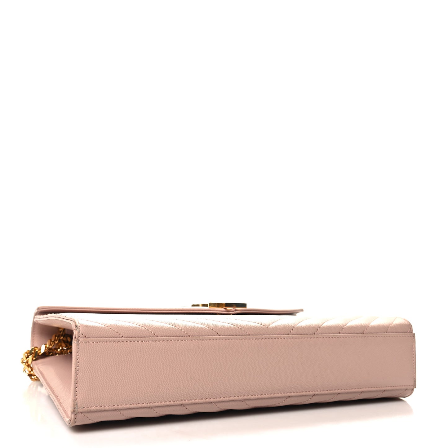 Grain De Poudre Matelasse Chevron Large Monogram Satchel Pale Pink