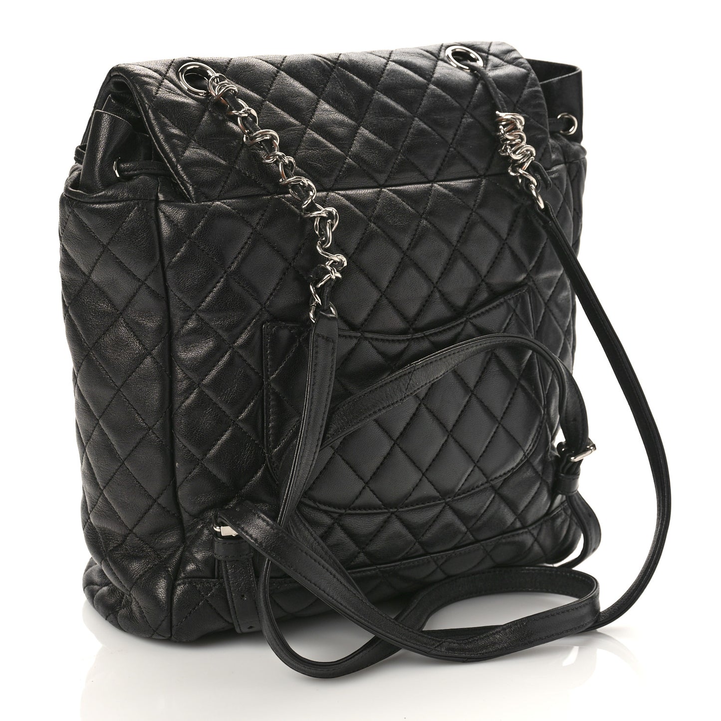 Calfskin Quilted Large Urban Spirit Backpack Black
