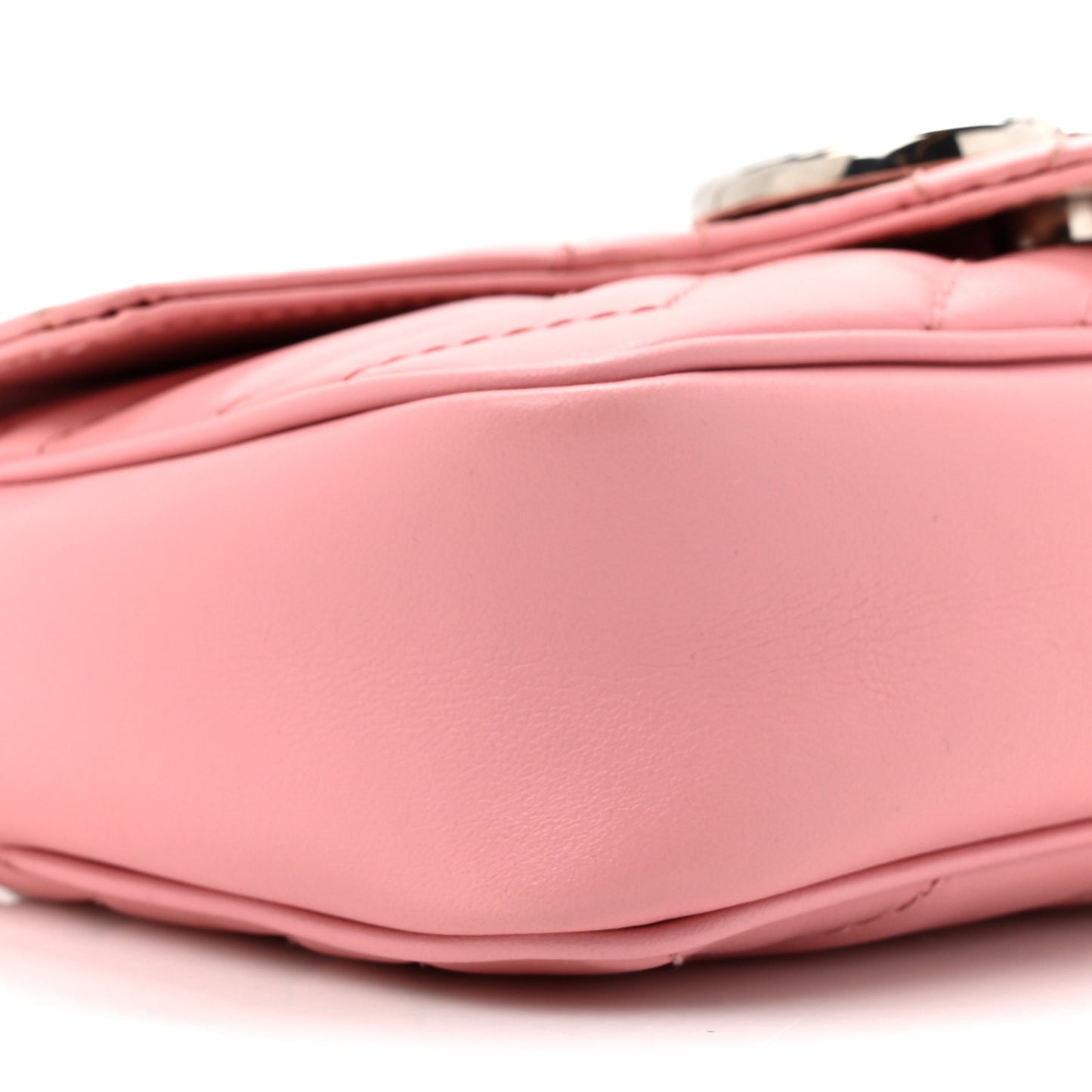 Calfskin Matelasse Super Mini GG Marmont Shoulder Bag Wild Rose