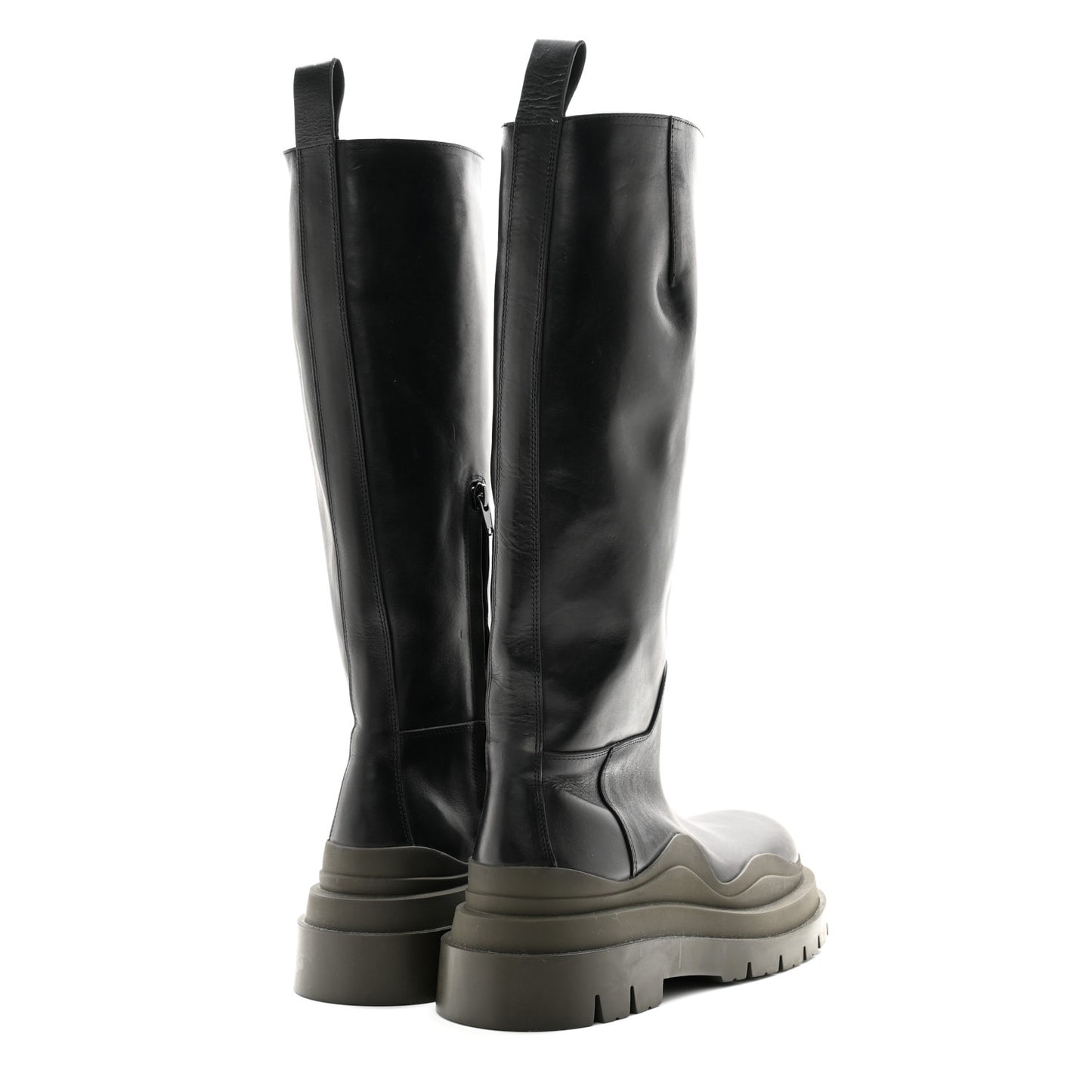 Calfskin The Tire High Boots 37 Black Camping