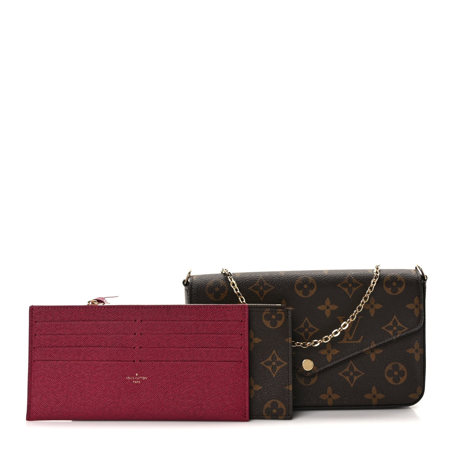 Monogram Pochette Felicie Chain Wallet Fuchsia