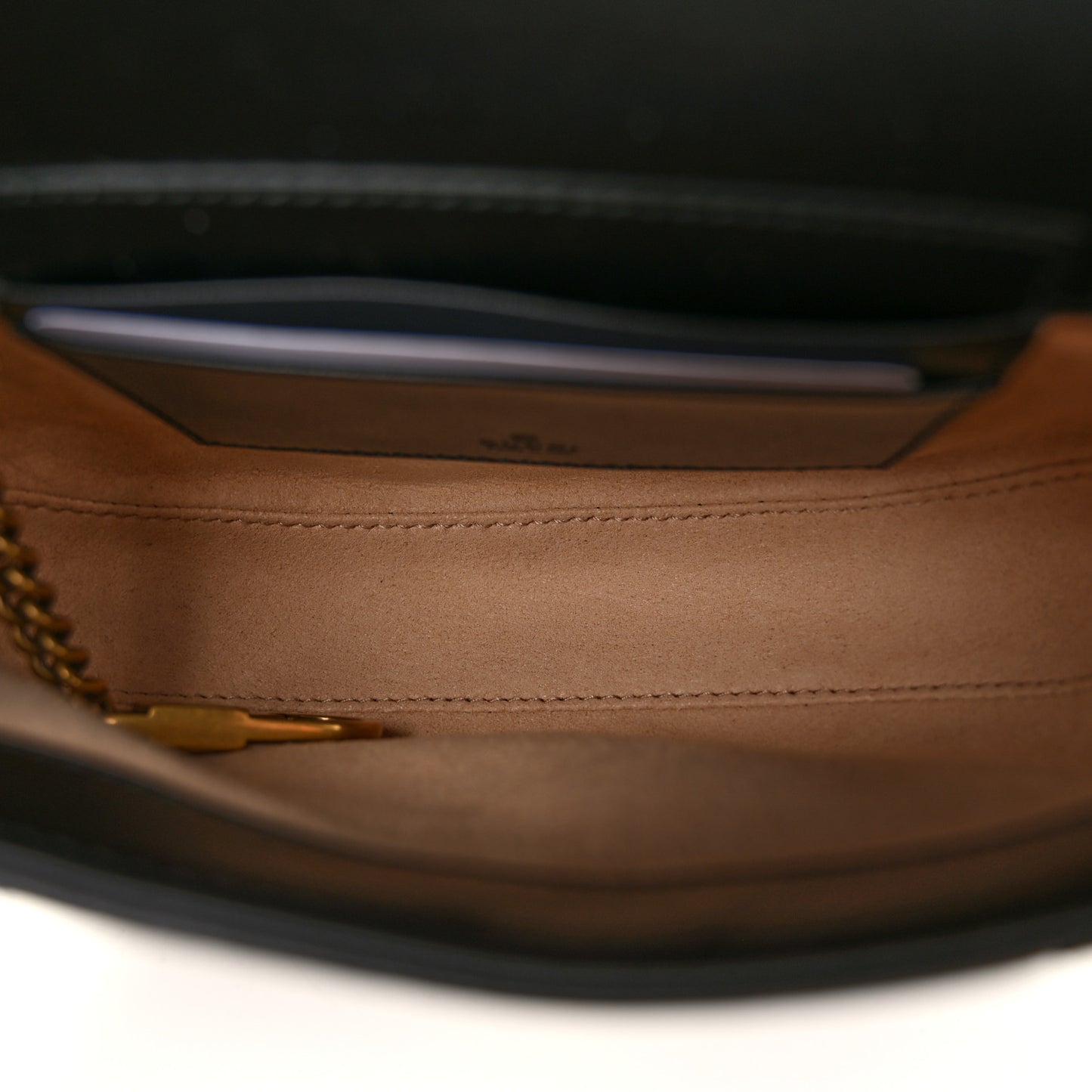 Calfskin Matelasse Mini GG Marmont Chain Half Moon Crossbody Bag Black