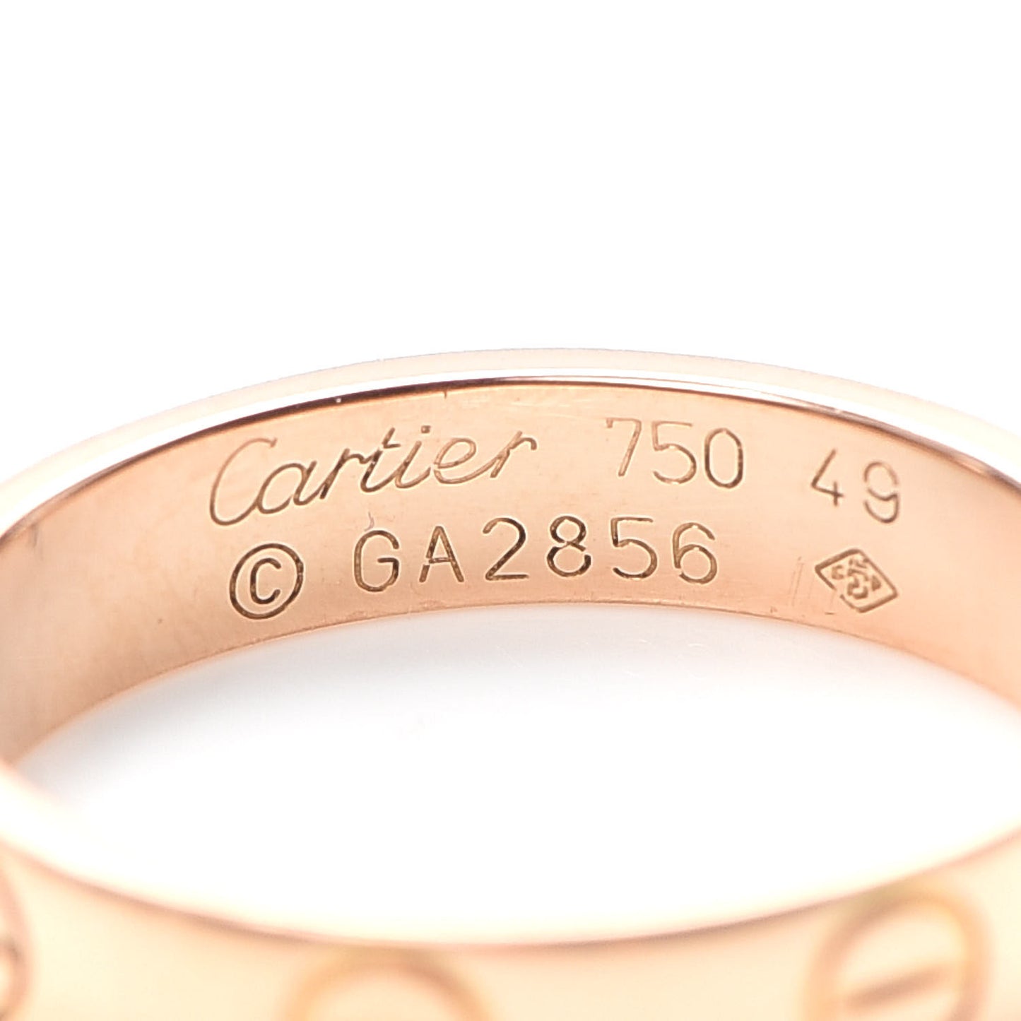 18K Pink Gold 3.5mm LOVE Wedding Band Ring 49 4.75