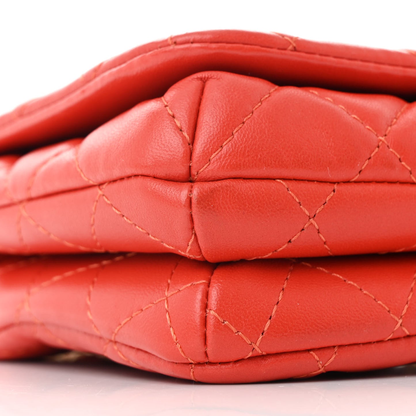 Lambskin Quilted Wood Mini Coco Handle Flap Red