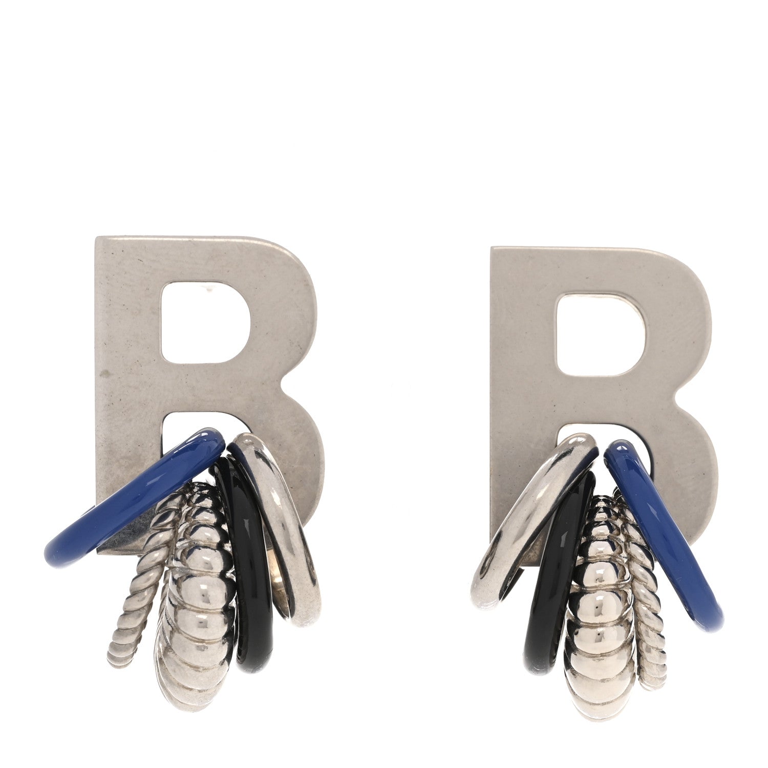 Balenciaga Metal B Earrings Silver 1842087 – FASHIONPHILE