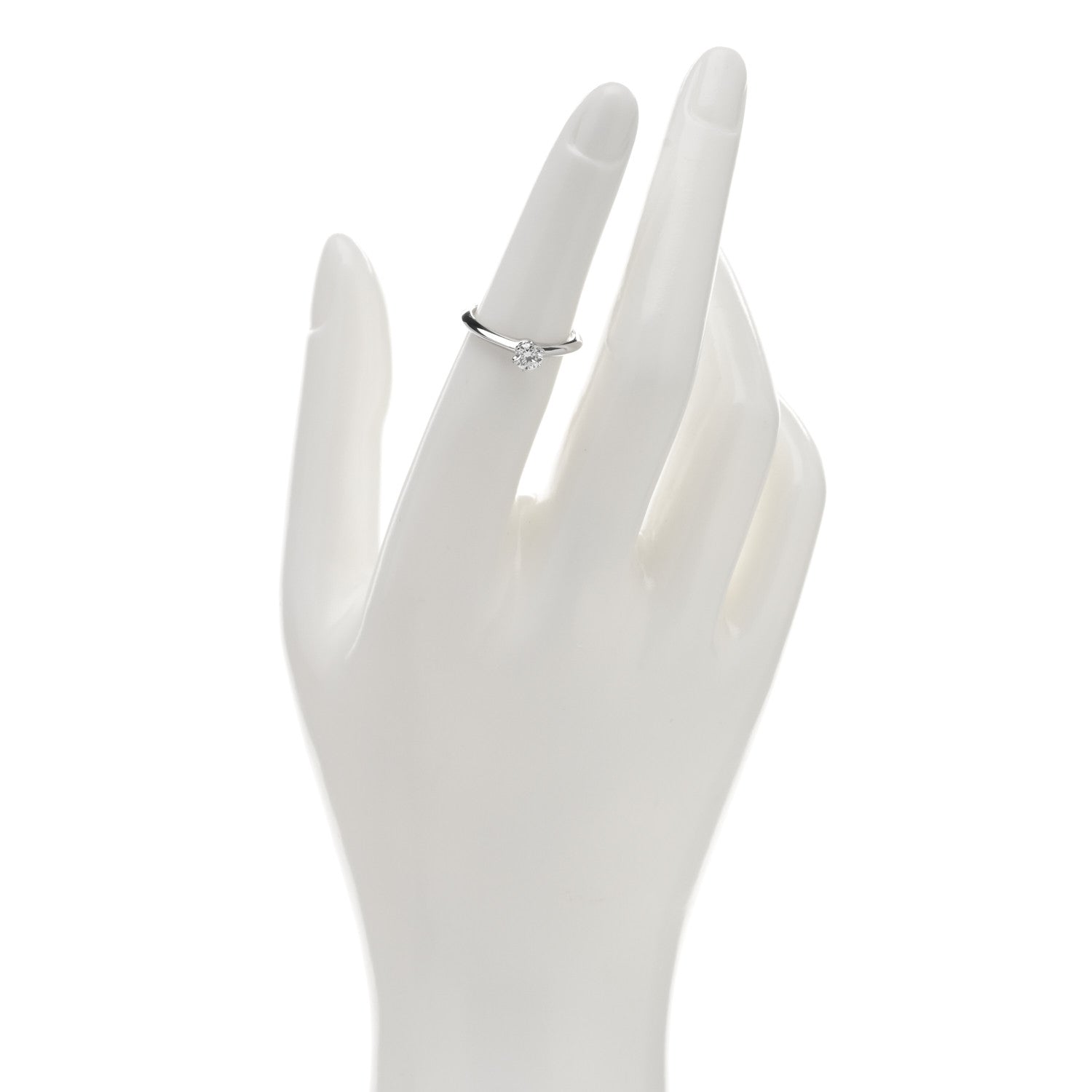Tiffany Platinum Diamond .30ct Solitaire Engagement Ring 50 5.25 2 of 5
