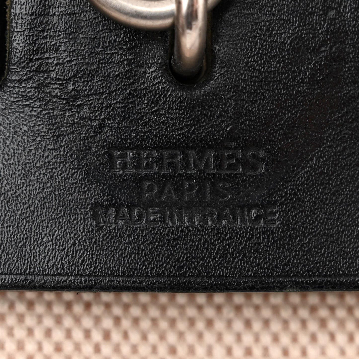 Toile Vache Calfskin Herbag 30 PM Natural Black