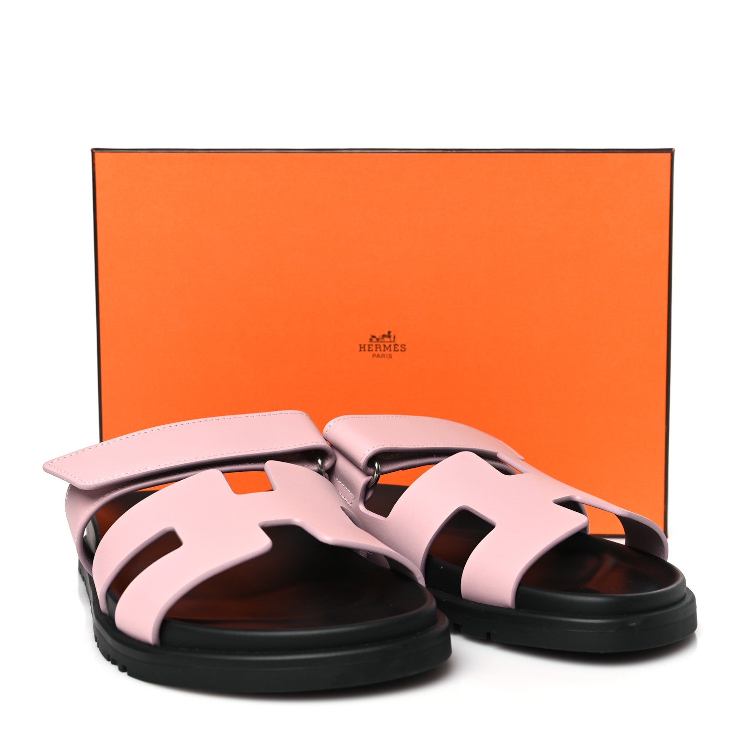 Hermes Calfskin Womens Chypre Sandals 38.5 Rose Cancan 9 of 9