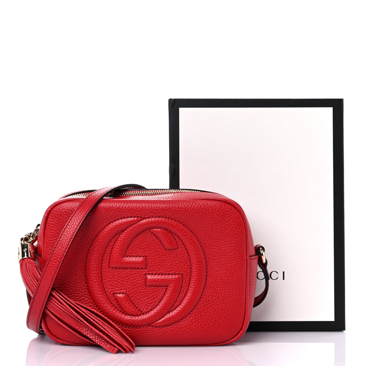 Gucci Pebbled Calfskin Small Soho Disco Bag Tabasco Red 16 of 16