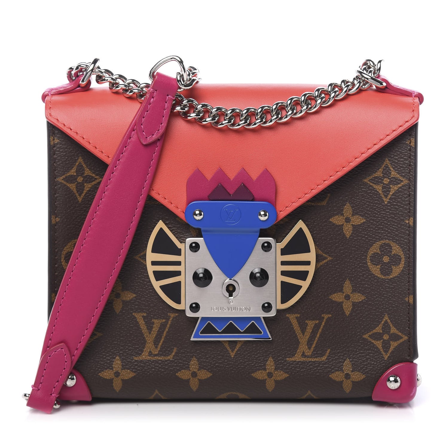 Monogram Tribal Mask Pochette PM Rouge
