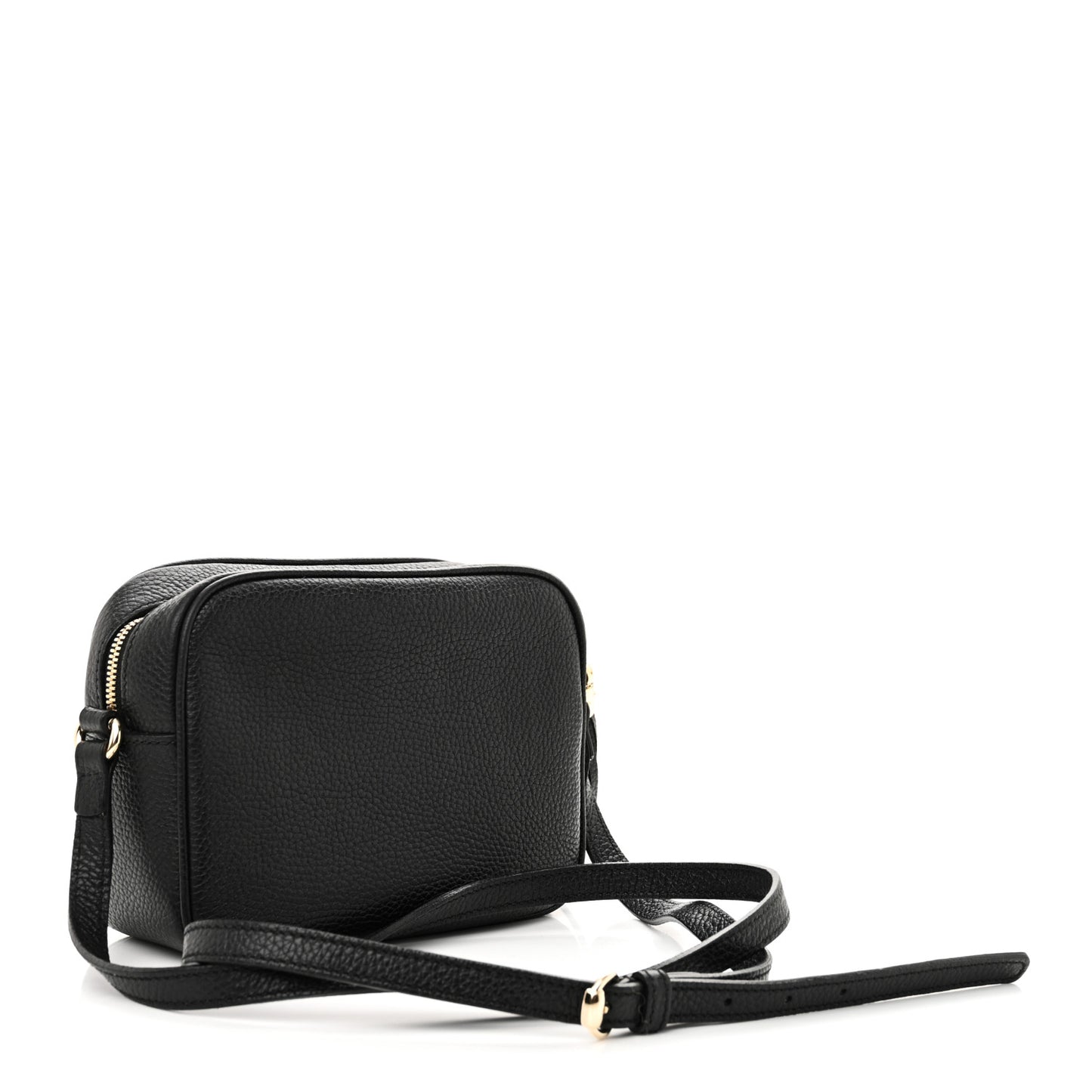 Pebbled Calfskin Small Soho Disco Bag Black