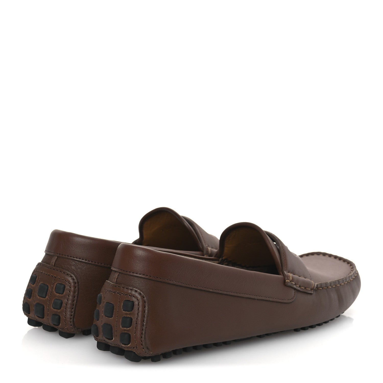 Gucci Soft Clove Calfskin GG Supreme Monogram Mens Interlocking G Driver Loafers 8 Brown 5 of 13