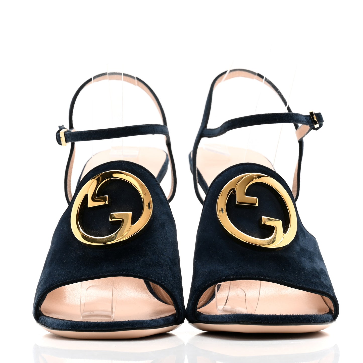 Suede Blondie 100mm Slingback Sandals 39 Navy
