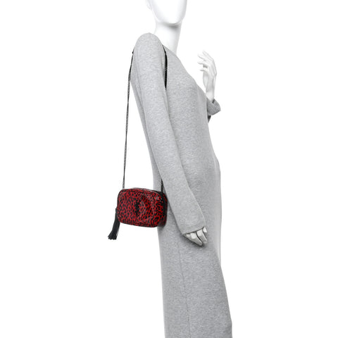 Patent Calfskin Leopard Print Monogram Mini Lou Camera Bag Red