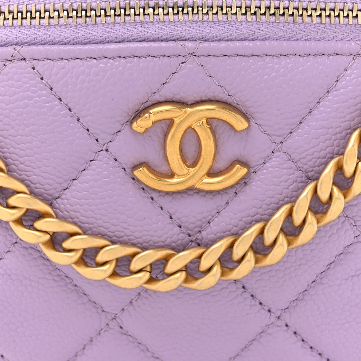 Caviar Quilted Sweetheart Belt Bag Light Purple