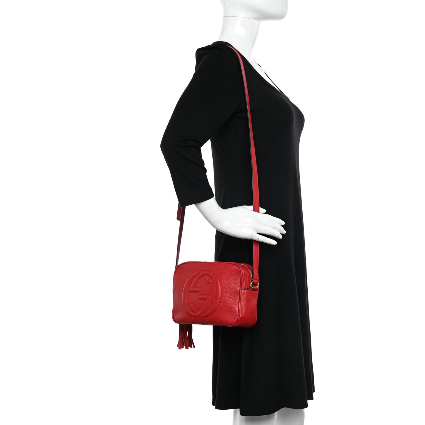 Pebbled Calfskin Small Soho Disco Bag Tabasco Red
