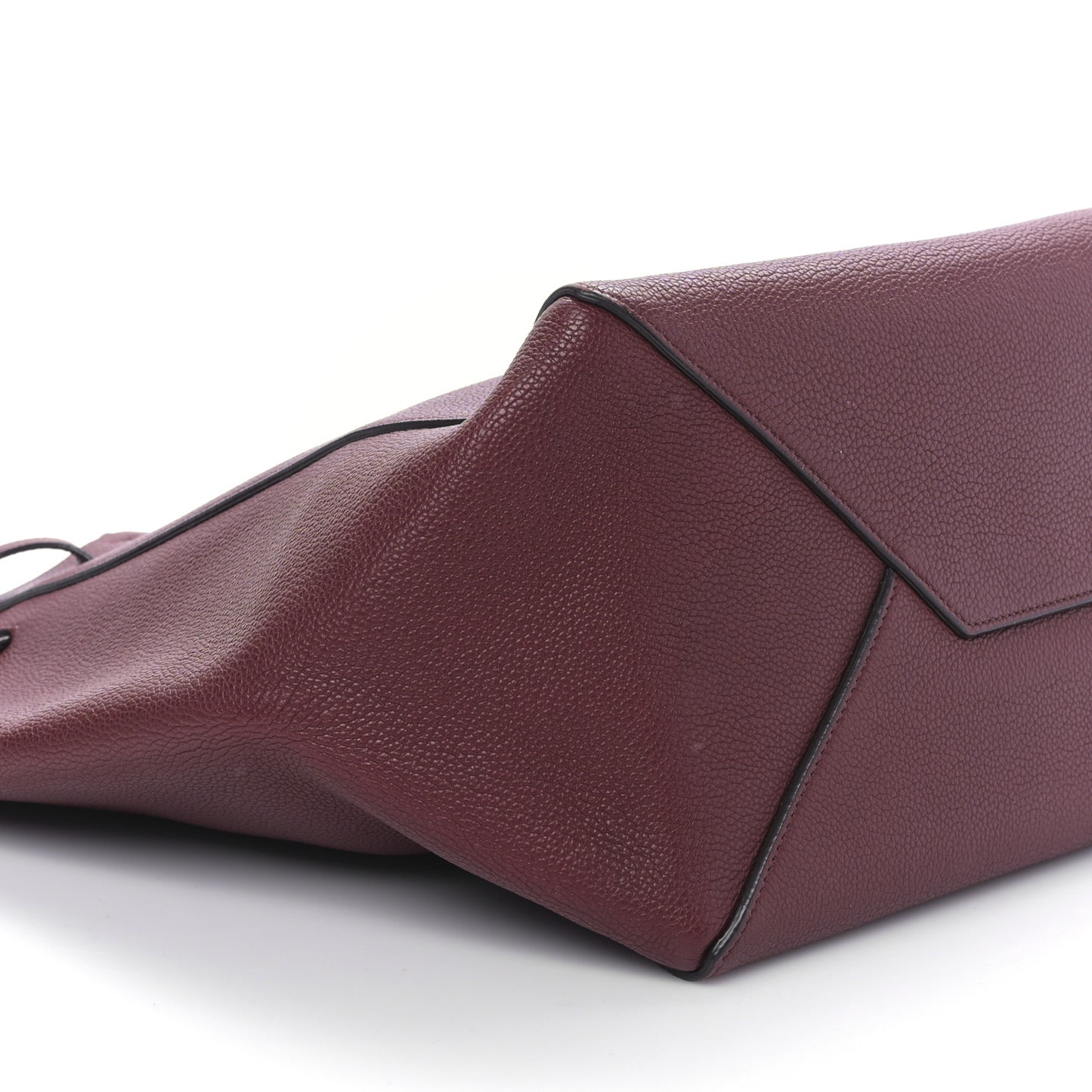 Soft Grained Calfskin Small Belt Cabas Phantom Burgundy