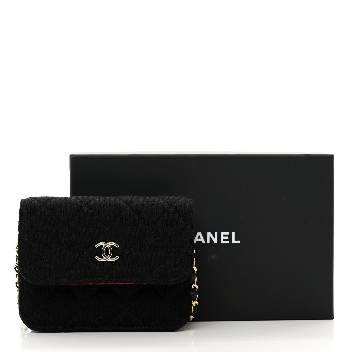 Jersey Quilted Micro Mini Flap Black