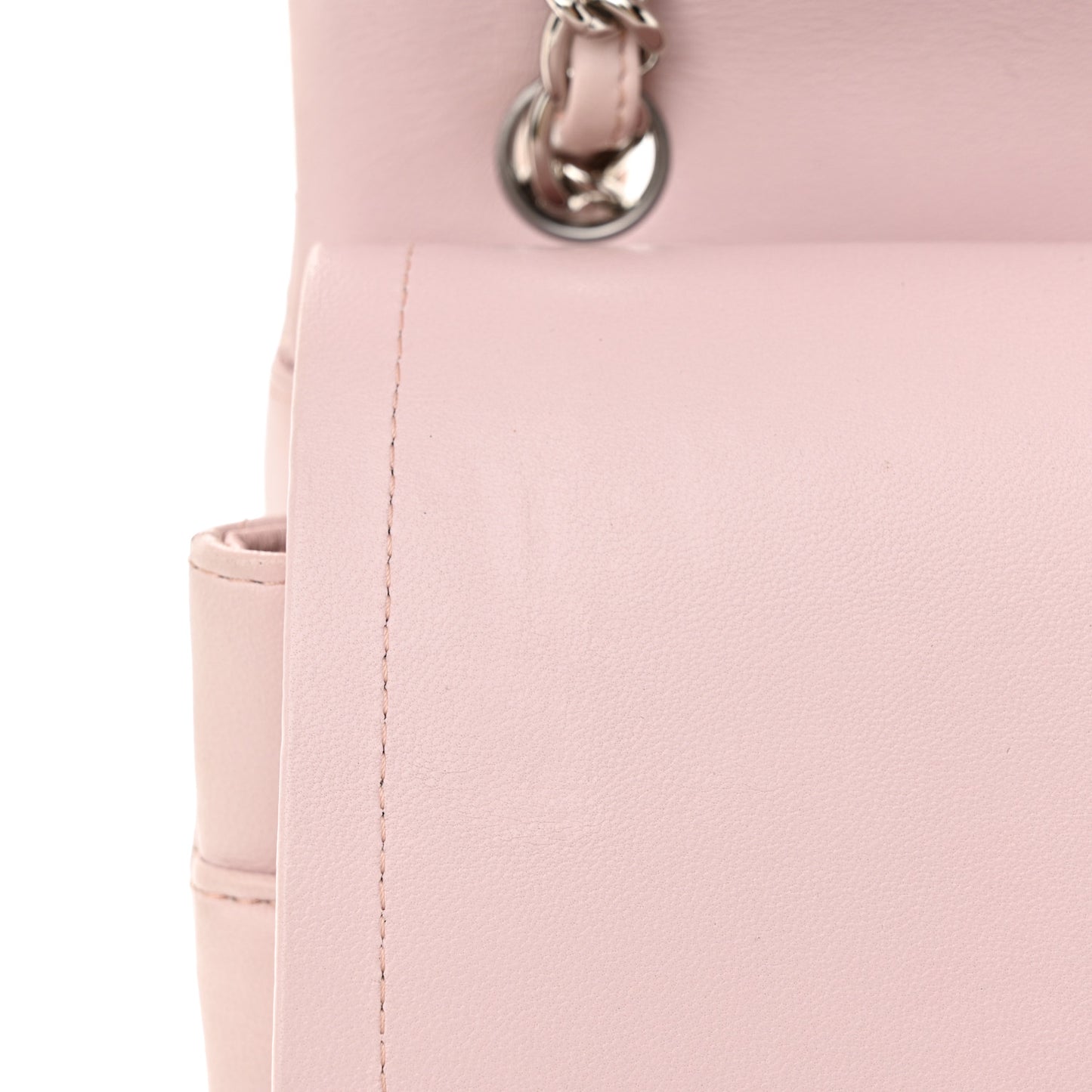 Lambskin Quilted Jumbo Double Flap Light Pink