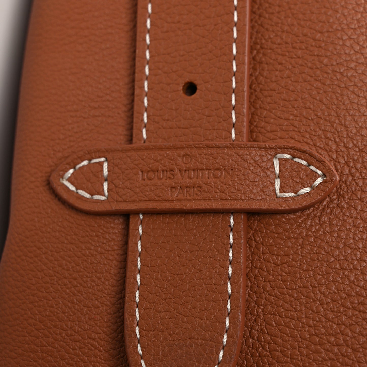 Grained Calfskin Low Key Hobo MM Cognac