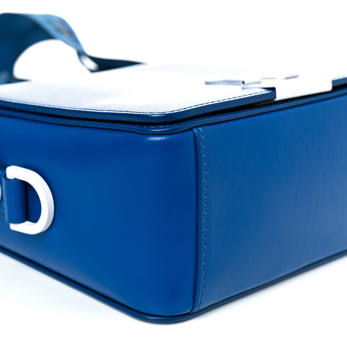 Calfskin Binder Clip Bag Blue