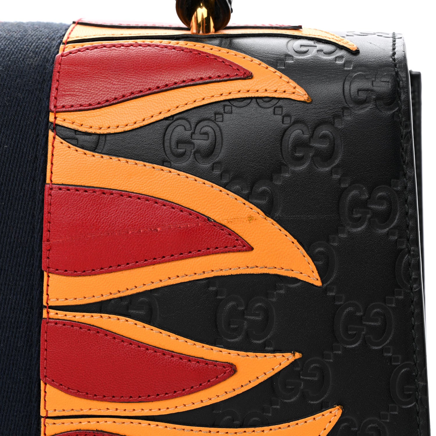 Gucci Guccissima Signature Medium Sylvie Top Handle Bag Black 13 of 19