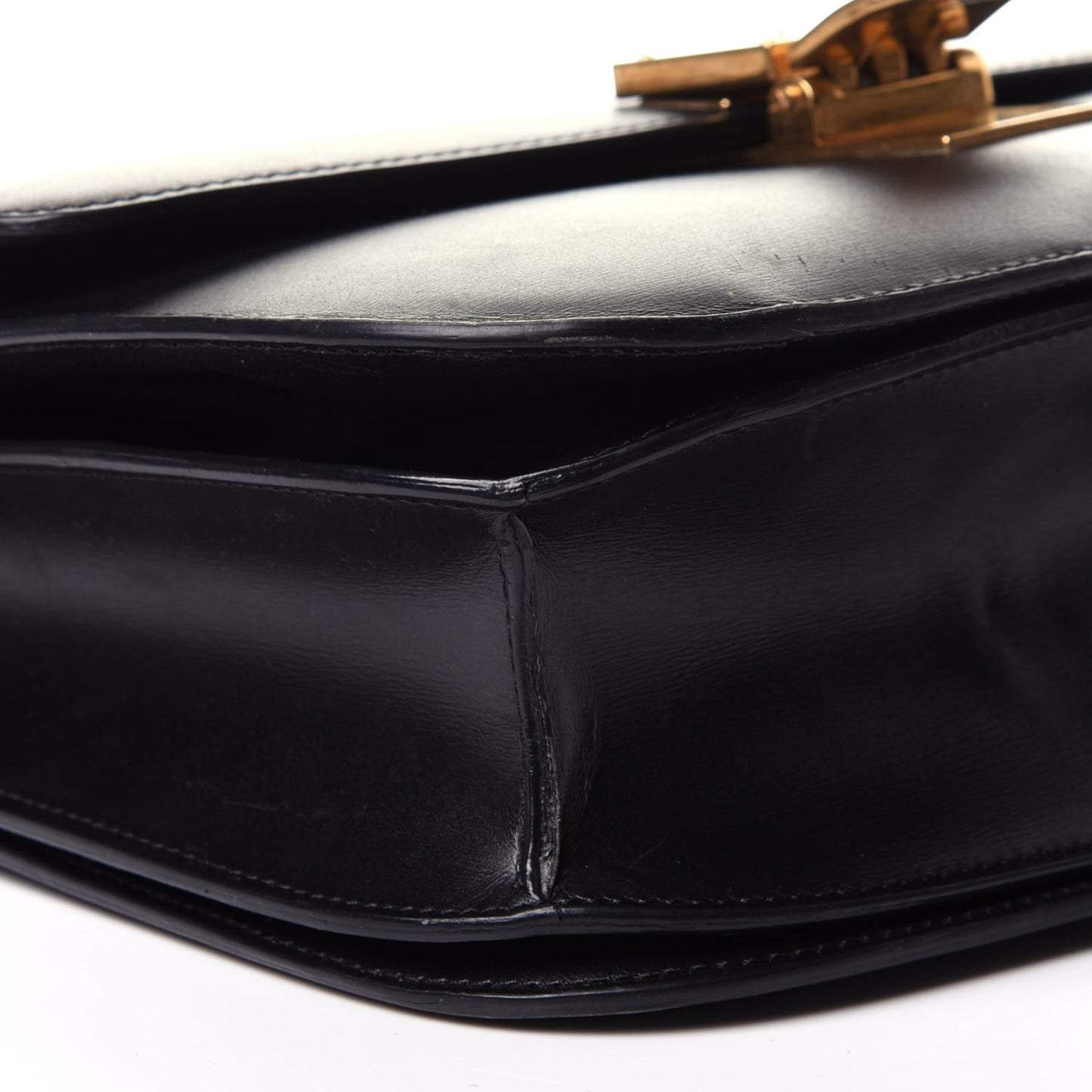 Box Calfskin Medium Classic Box Flap Bag Black