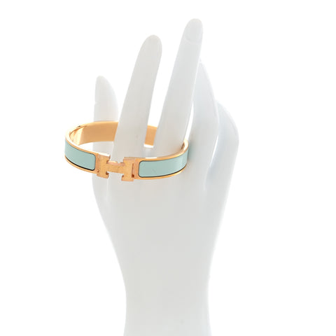 Enamel Narrow Clic Clac H Bracelet GM Bleu Polaire