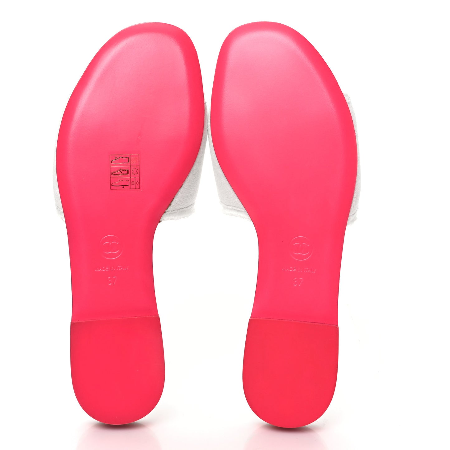 Jersey Knit CC Mules 37 White Fuchsia