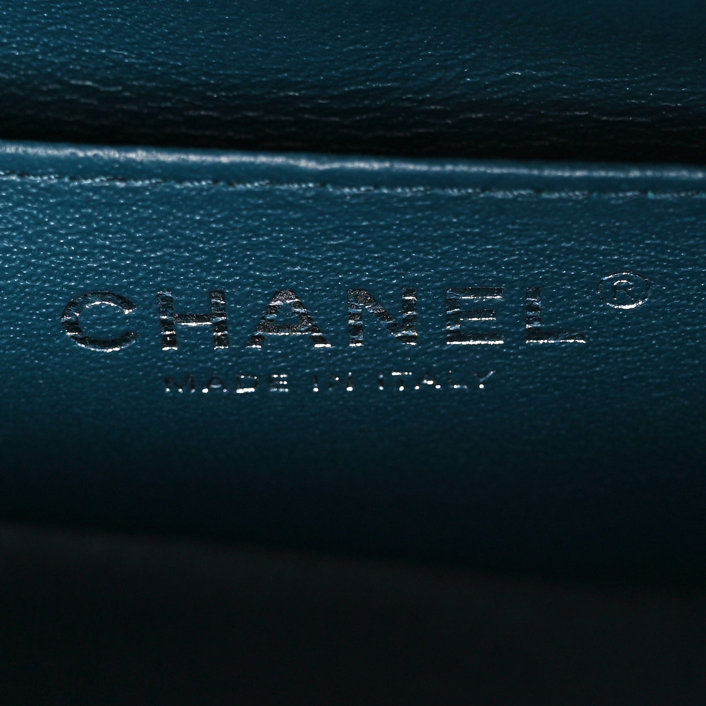 Lambskin Quilted Mini Rectangular Flap Dark Blue