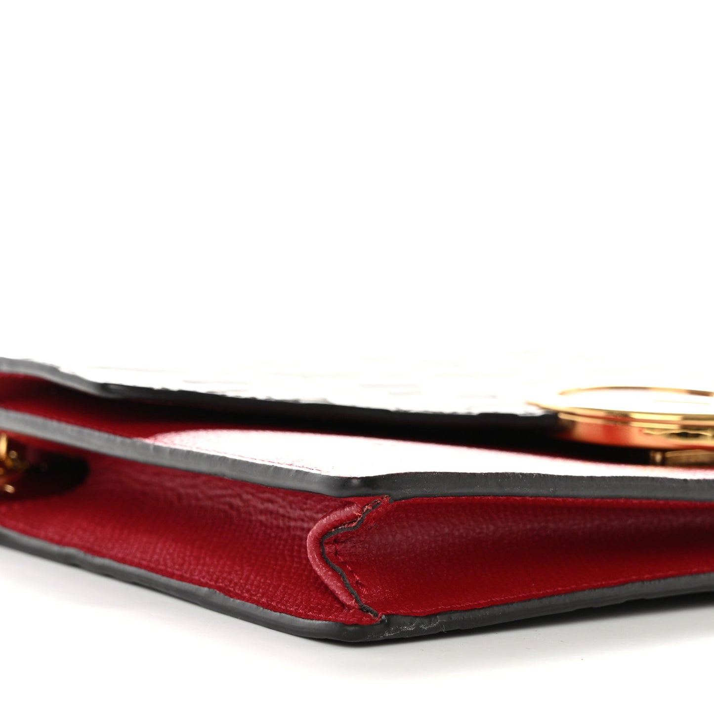 Vitello Cruise F is Fendi FF 1974 Embossed Medium Envelope Wallet On Chain Fragola Maya Black