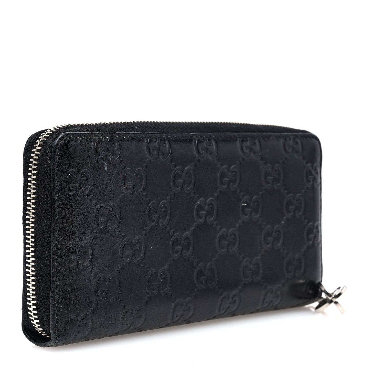 Guccissima Large Twins Zip Around Wallet Black