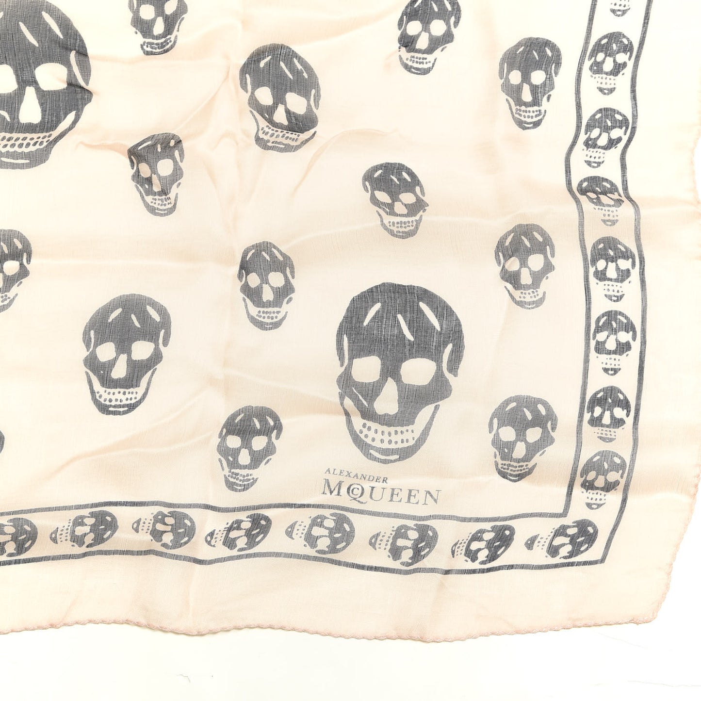 Silk Chiffon Skull Scarf Pink