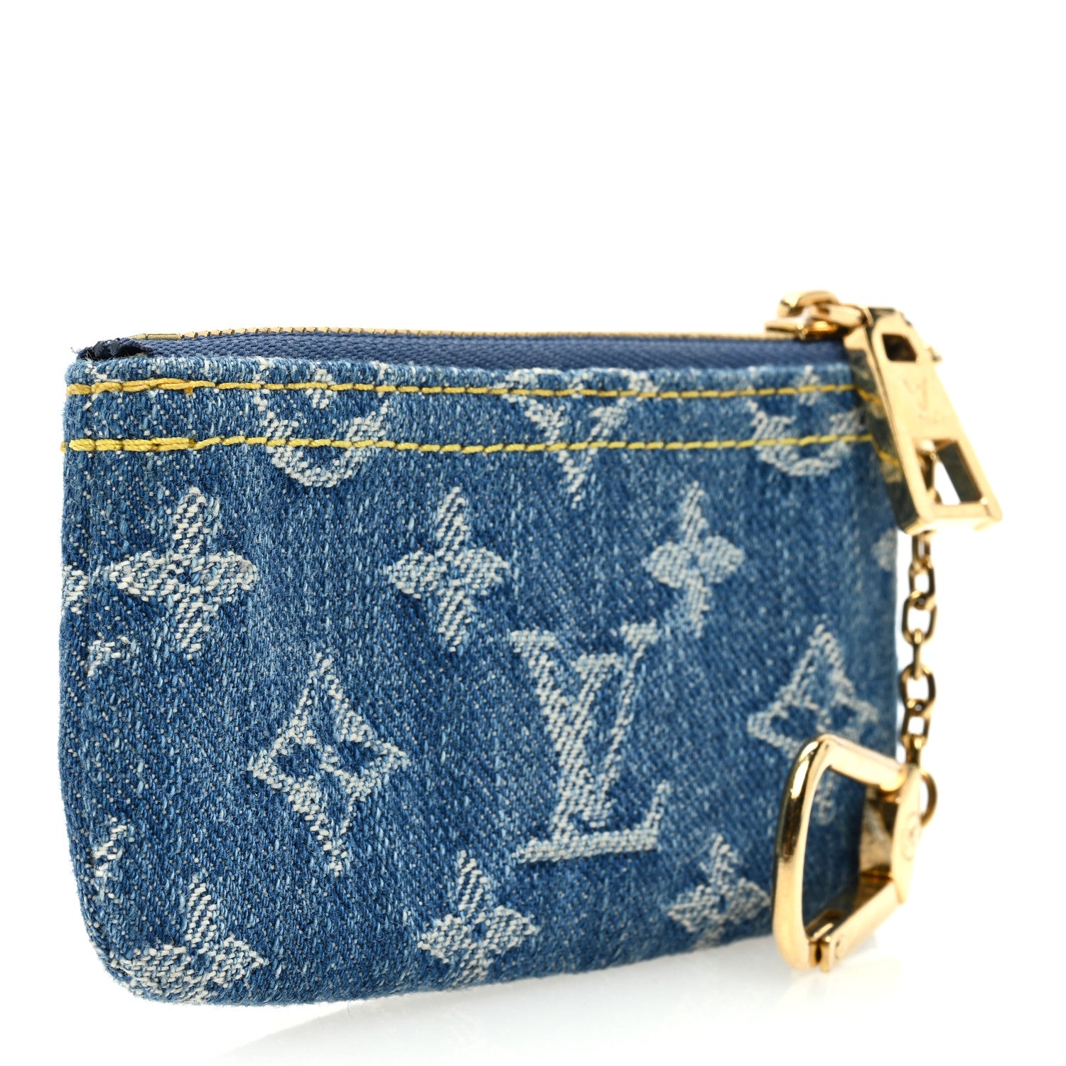 Louis Vuitton Monogram Denim Key Pouch Denim Blue 3 of 7