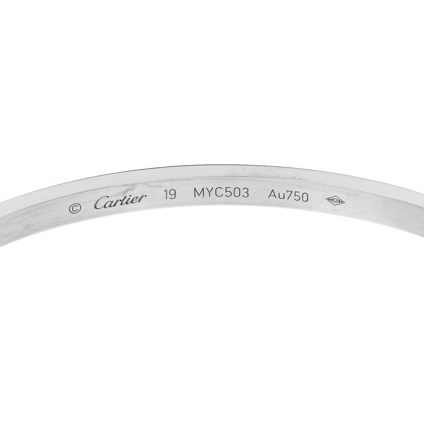 18K White Gold Small LOVE Bracelet 19