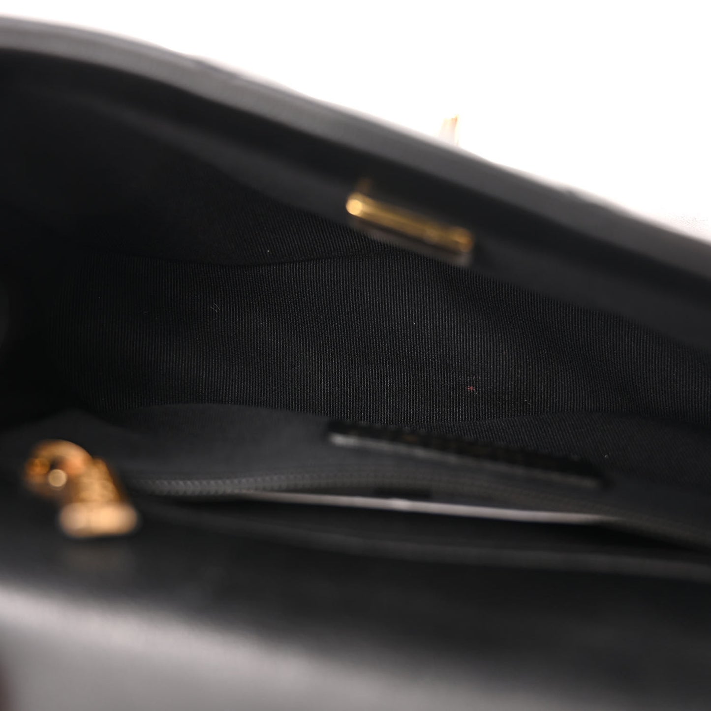 Lambskin Metal Quilted Mini Top Handle Square Flap Black